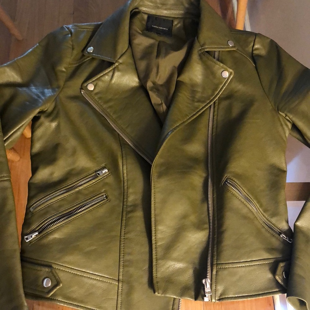 Olive Green Leather jacket